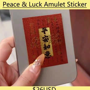 Taoist Peace & Luck Amulet Sticker | Ward Off Negativity & Bless Your Day 🧧